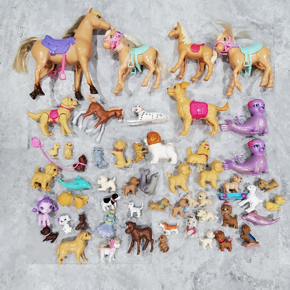Barbie Doll Pets Animals Puppy Dogs Cats Horses Dolphins Sea‎ Animals HUGE Lot